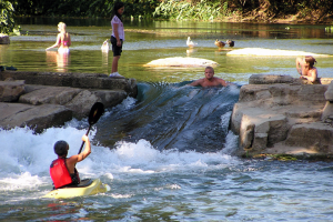 Family friendly whitewater park, Dam reconstruction, dam boater and fish passage channels