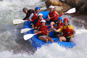 Rafting on artificial whitewater