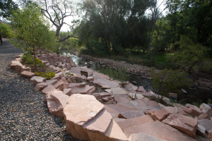 River access, Engineered and Bio Engineered Rock Wall