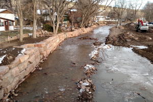 St. Vrain Creek, Bank stabilization, floodplain bench